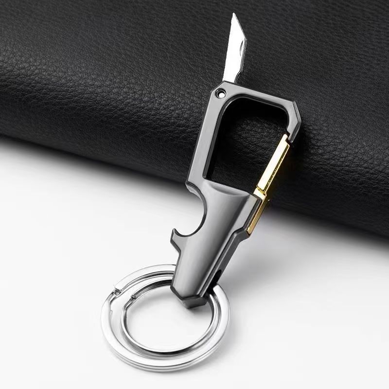 Shark Shaped Bottle Opener Keychain - Stainless Steel Drink Lid Remover Keyring Bar Tool - For Home Restaurant Party Outdoor Gathering