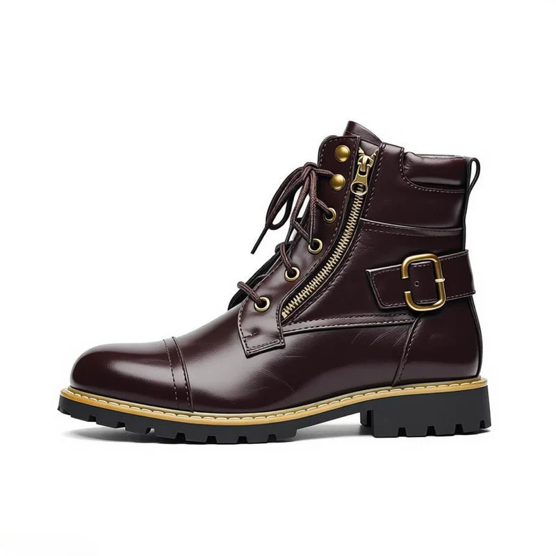 Double Zippers Fastener Knight Men Boots