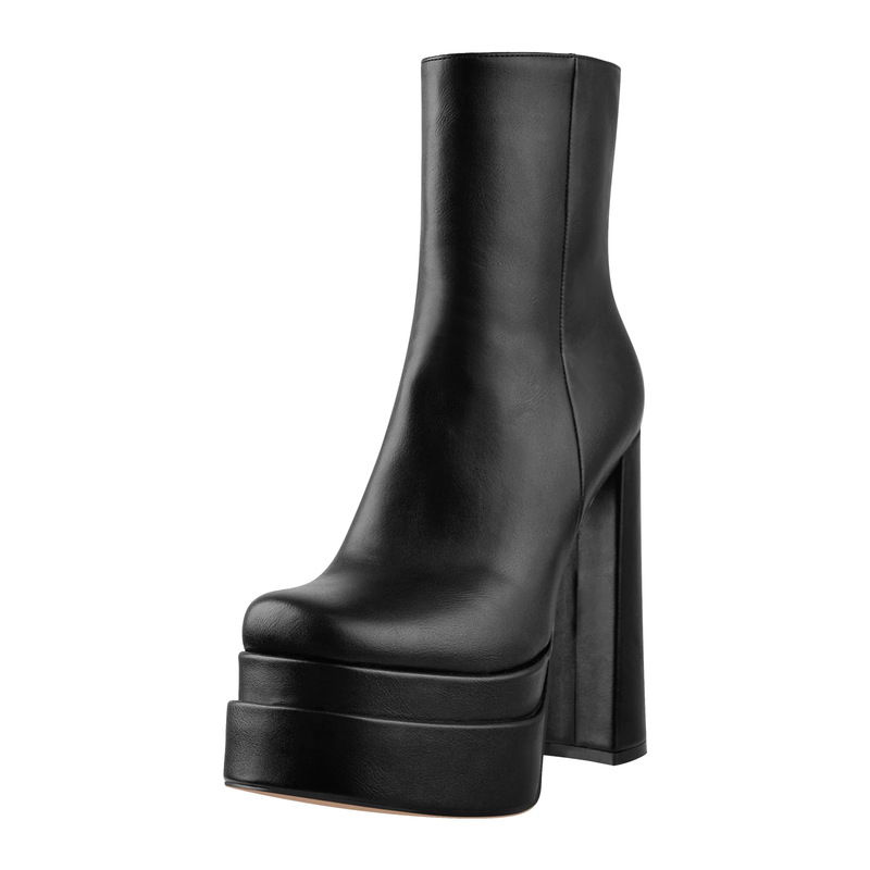 Square Toe Double Platform Boots
