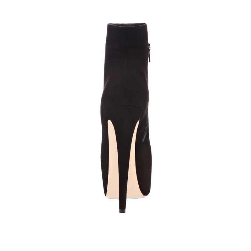 Round Toe Side Zipper Ankle Boots