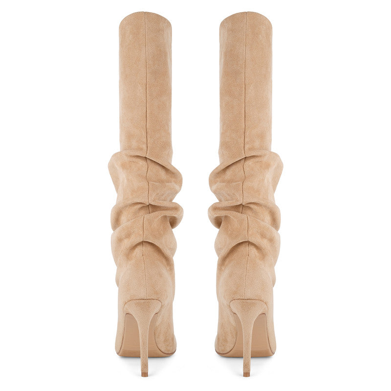 Suede Stiletto Heel Loose Fitting Women Boots