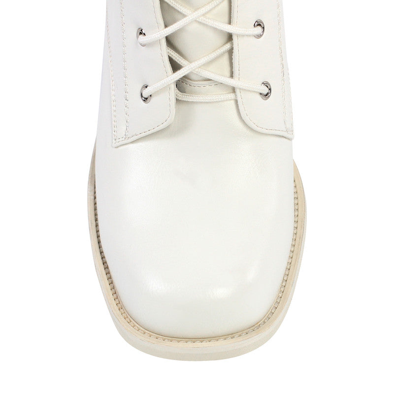 Chunky Heel Lace Up Square Toe Boots