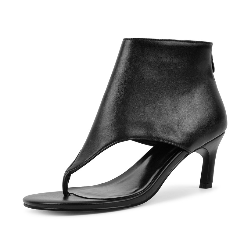 Round Toe Low Heel Sandal Boots