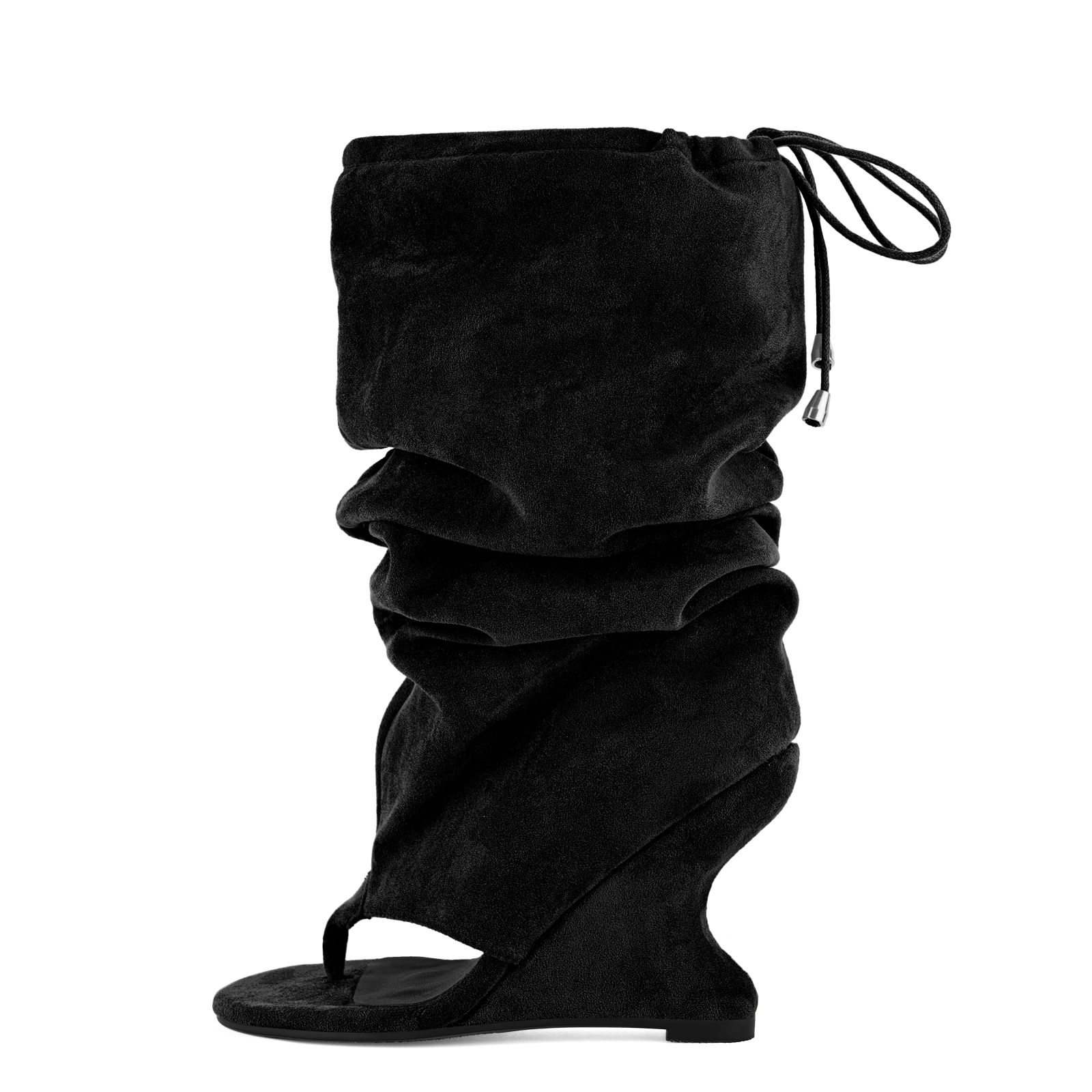 Round Toe Wedge Heel Boots