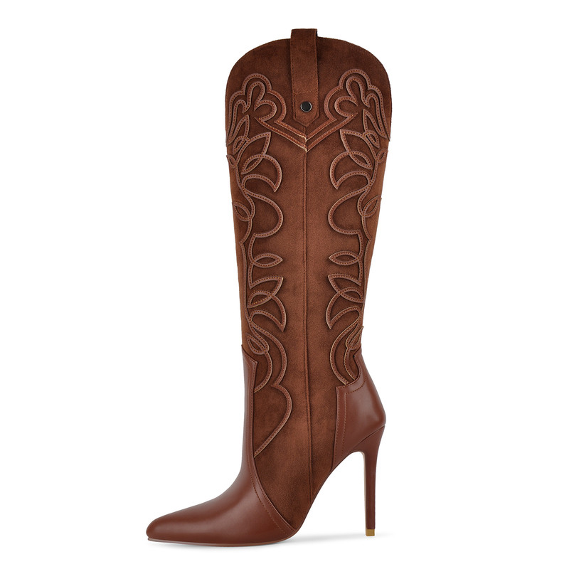 Pointed Toe Embroidery Western Boots