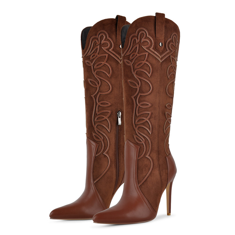 Pointed Toe Embroidery Western Boots