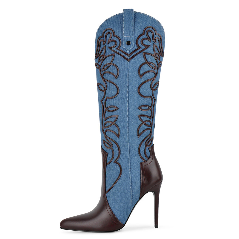 Pointed Toe Embroidery Western Boots