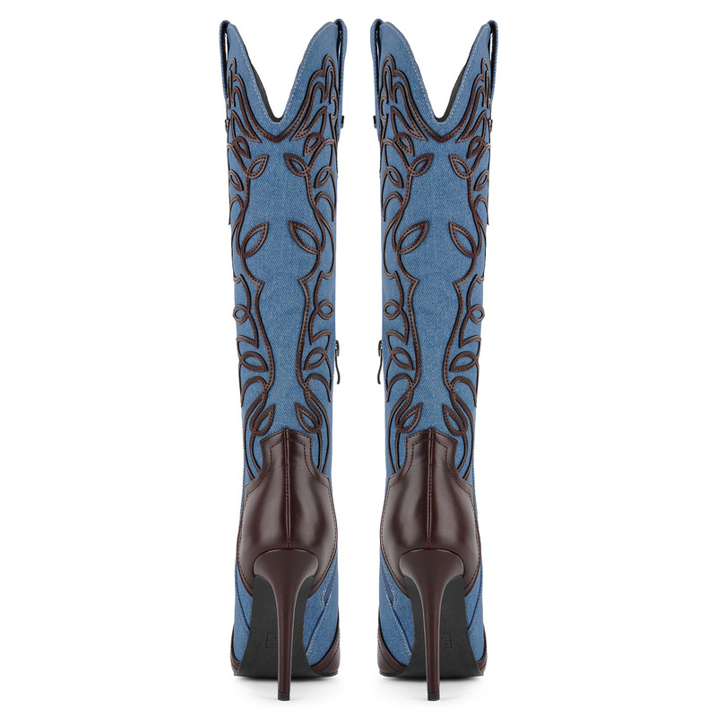 Pointed Toe Embroidery Western Boots
