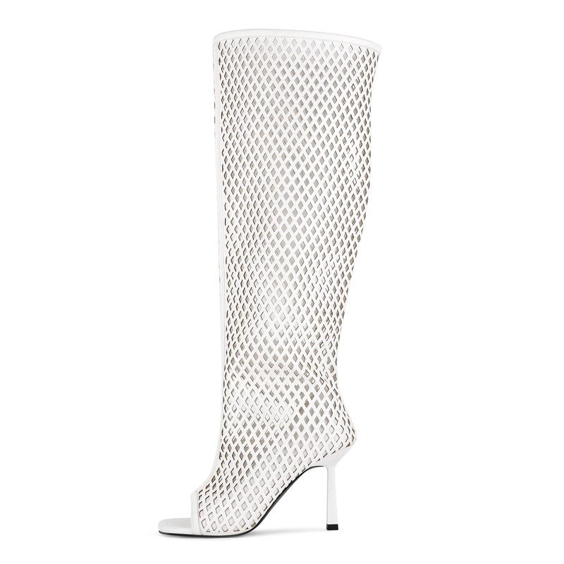 Open Toe Cut Out Stiletto Heel Boots