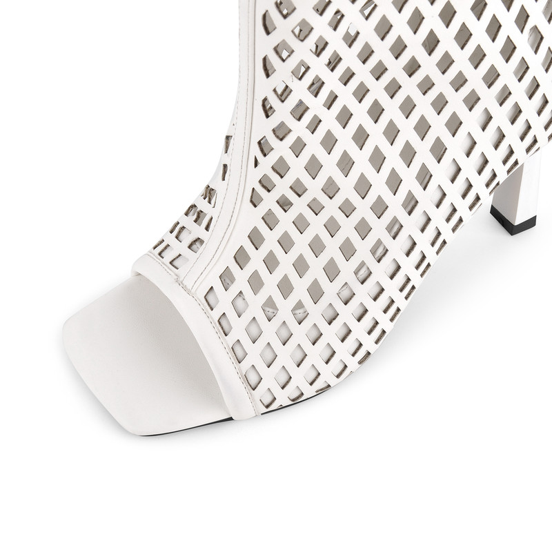 Open Toe Cut Out Stiletto Heel Boots