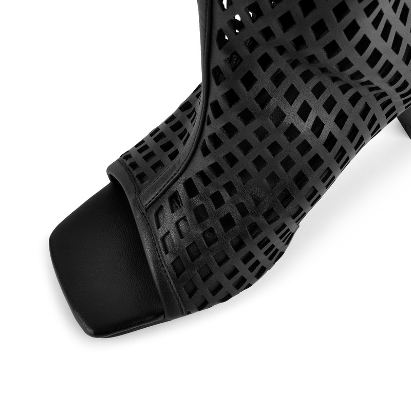 Open Toe Cut Out Stiletto Heel Boots