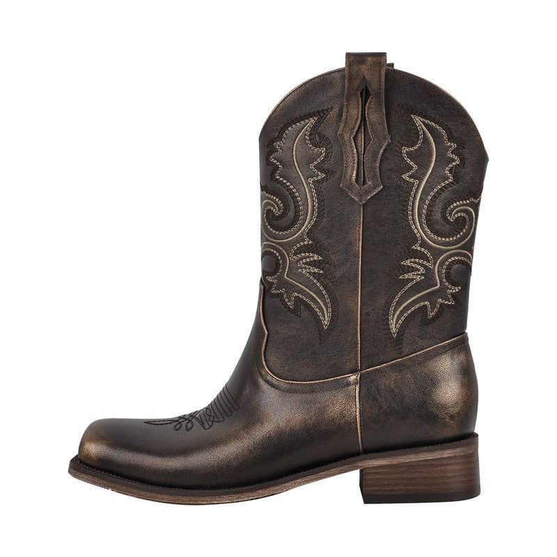 Square Toe Chunky Heel Boots