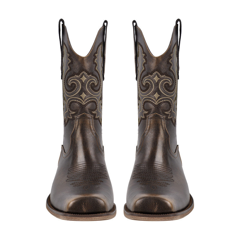 Square Toe Chunky Heel Boots