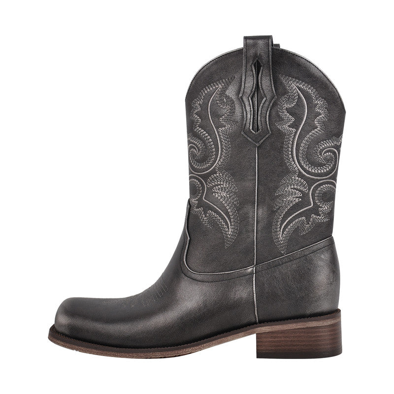 Square Toe Chunky Heel Boots