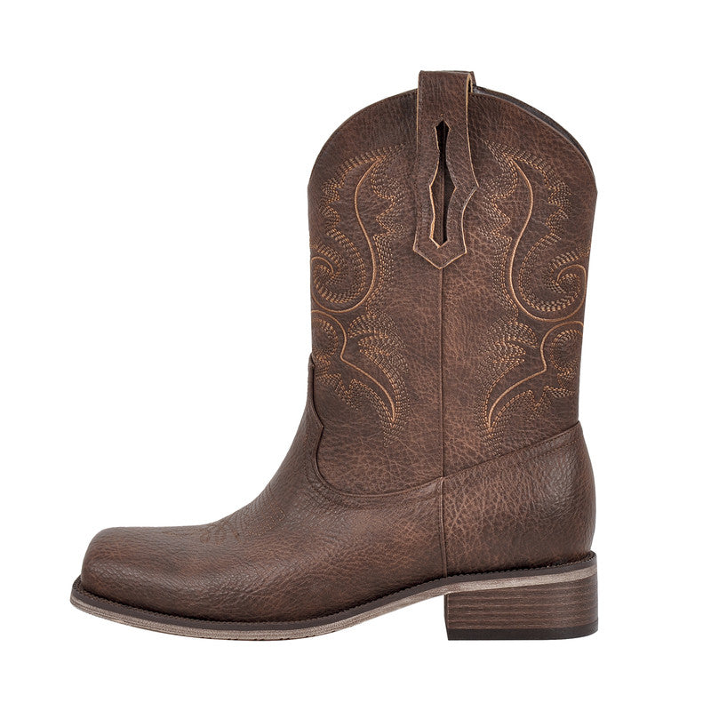 Square Toe Chunky Heel Boots
