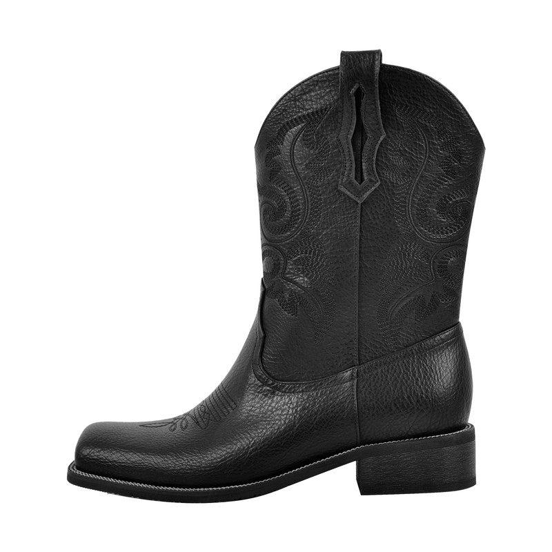 Square Toe Chunky Heel Boots