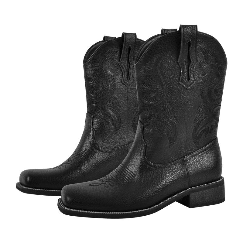 Square Toe Chunky Heel Boots