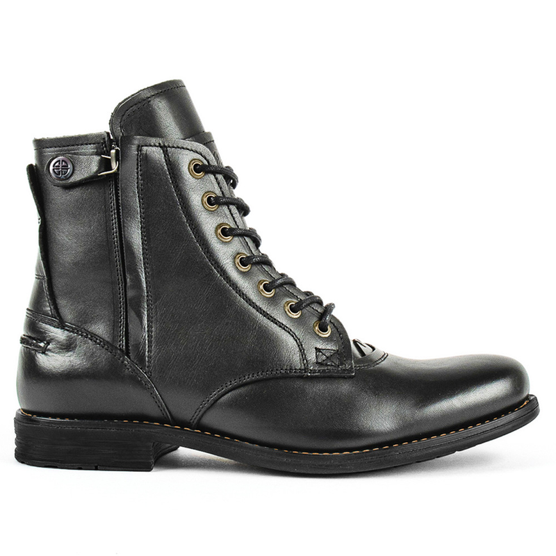 Side Zippers Rider Style Leather Boots