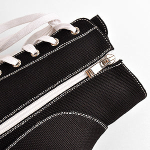 Canvas High Heel Lace Up Plattform Boots