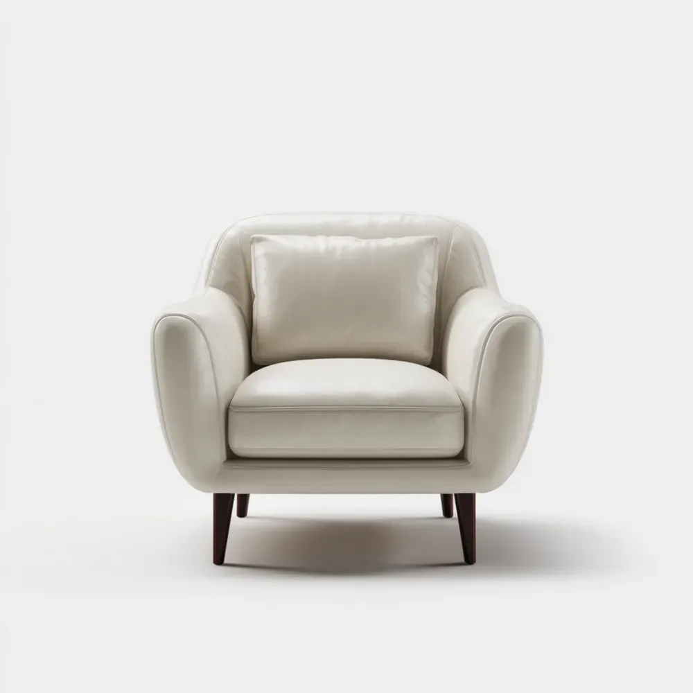 Sillón de cuero 85x90x80 cm - Blanco-Xelvador