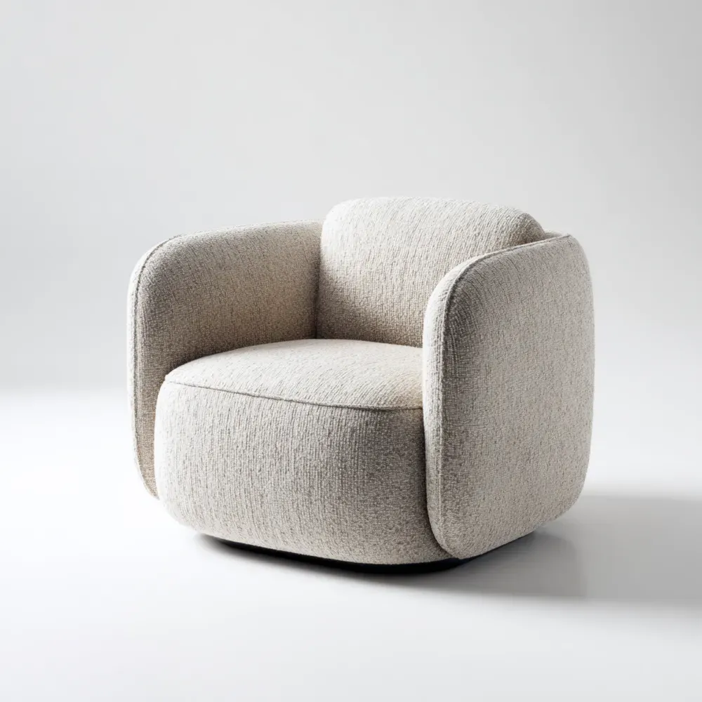 Sillón Tapizado Tela 75x75x70 cm – Beige – Diseño Contemporáneo-Xelvador