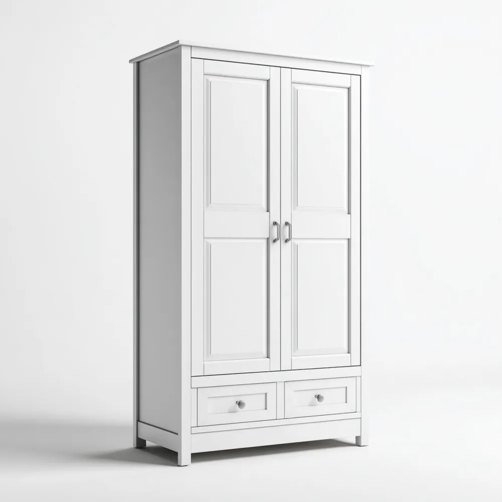 Armario de madera 180x90x50 cm - Blanco-Xelvador