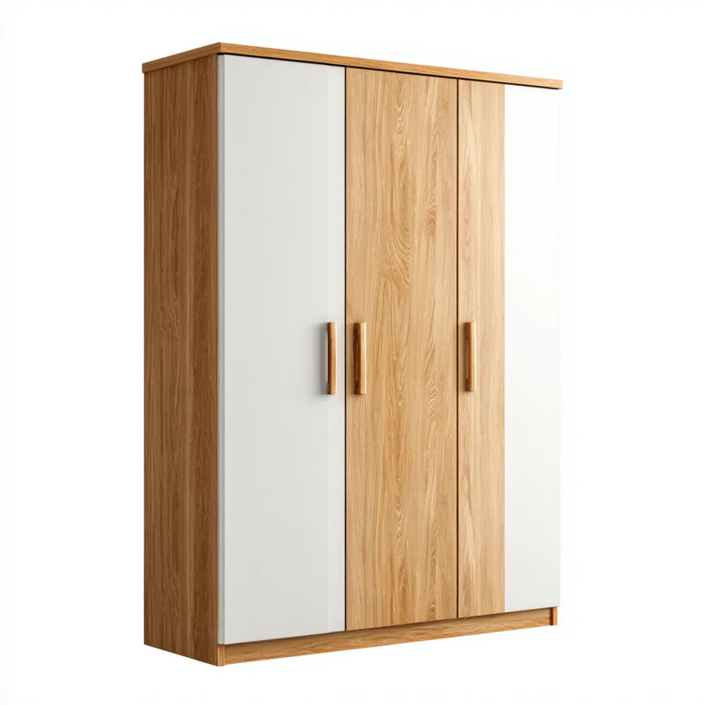 Armario de Madera Compuesto 200x60x220 cm - Blanco/Roble - Diseño Moderno-Xelvador