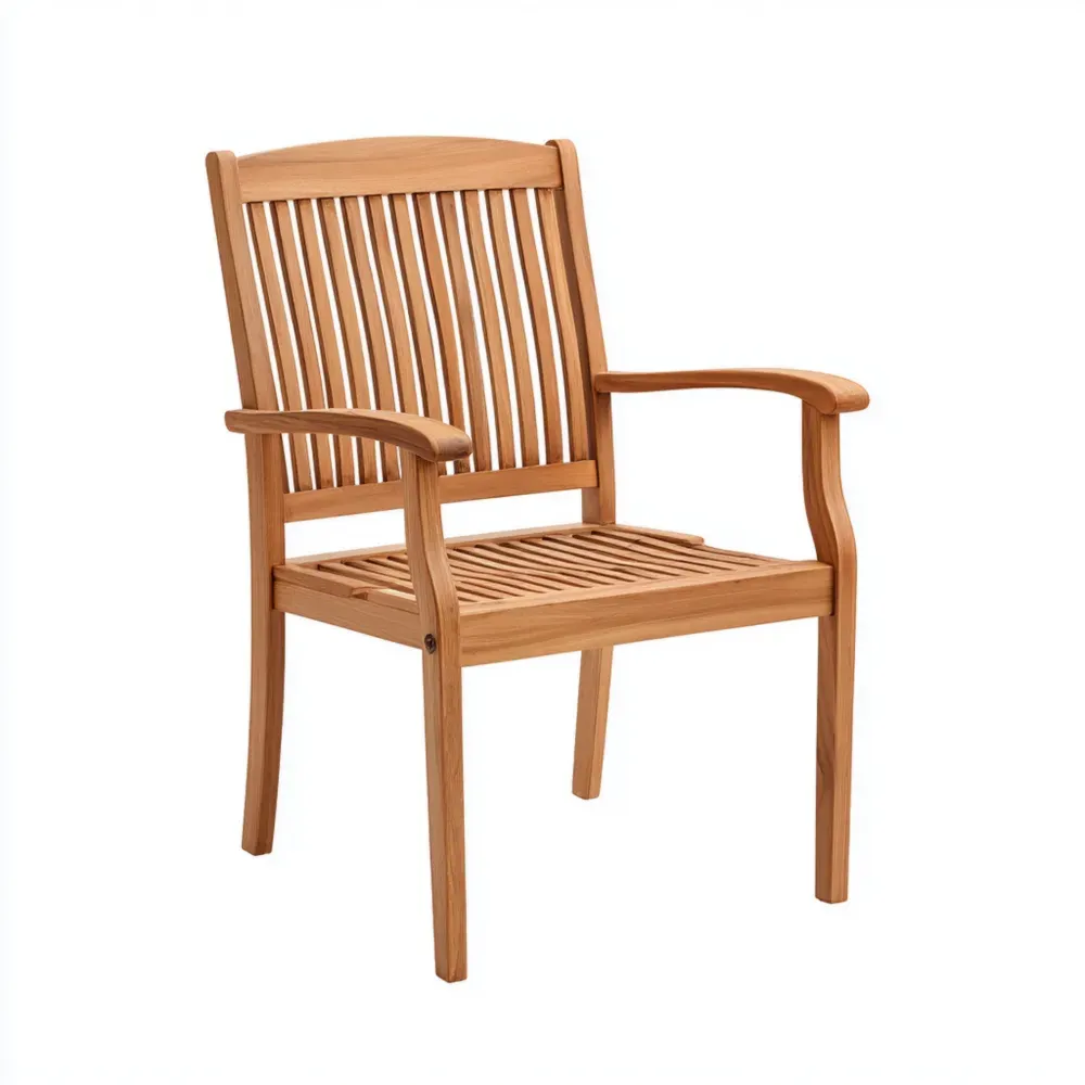 Silla de Jardín Madera de Teca 85x60x60 cm - Natural - Diseño Tradicional-Xelvador