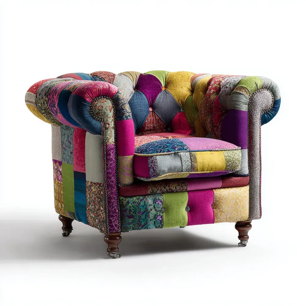 Sillón Tapizado Multicolor 75x85x95 cm - Diseño Moderno-Xelvador