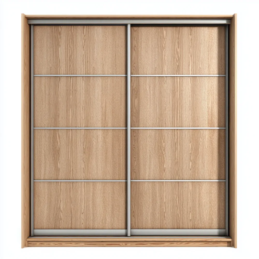 Armario Puertas Correderas 200x60x220 cm - Madera Natural Estilo Moderno-Xelvador