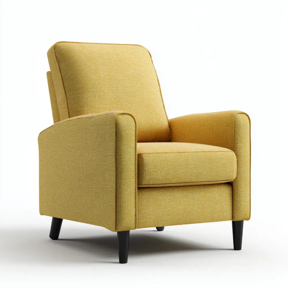 Sillón tapizado 80x90x100 cm – Amarillo – Diseño contemporáneo-Xelvador