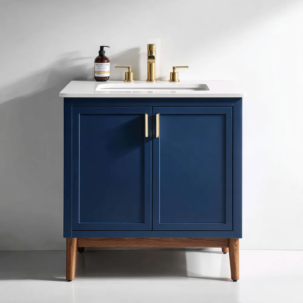 Mueble de baño con lavabo 80x45x85 cm - Azul Marino - Estilo Moderno-Xelvador