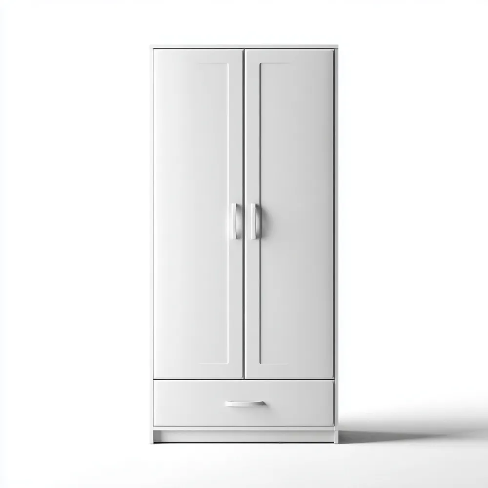 Armario de madera 180x60x40 cm – Blanco – Diseño moderno