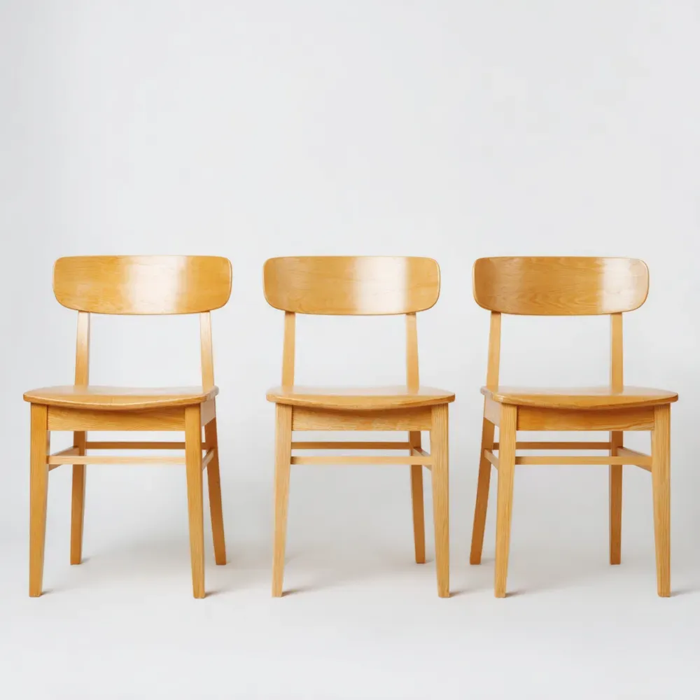 Juego de sillas de comedor de madera 45x40x85 cm - Natural - Estilo clásico