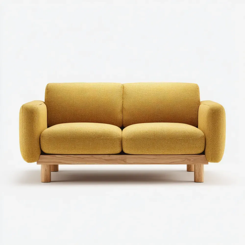 Sofá de dos plazas 150x85x75 cm - Amarillo - Estilo contemporáneo