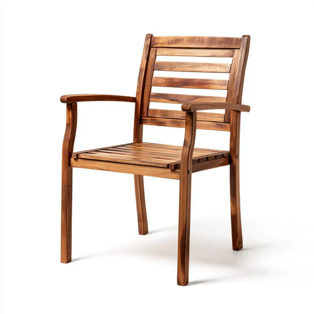 Silla de jardín madera de acacia 60x58x90 cm - Marrón - Diseño clásico