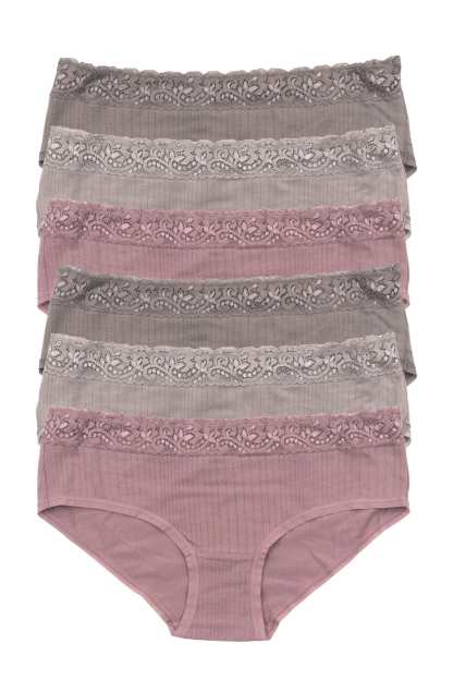 Lace Top Bikini Underwear 5-Pack