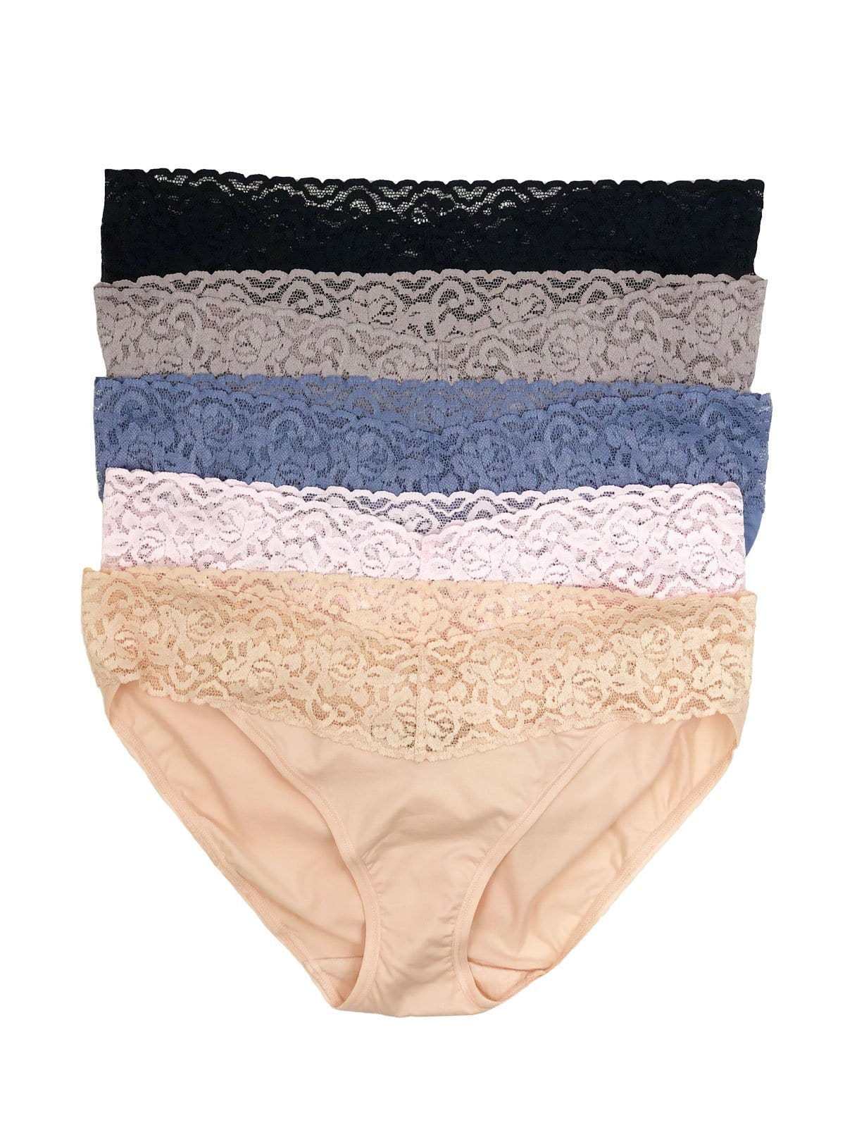 Lace Top Bikini Underwear 5-Pack
