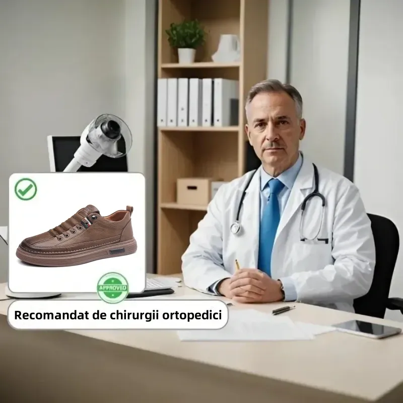【🎉Ofertă limitată】 - Pantofi ortopedici din piele australiană autentică 👞 - Indispensabili pentru bărbați ✅ Suport pentru arcul plantar - Confortabili pentru mersul pe tot parcursul zilei ✅
