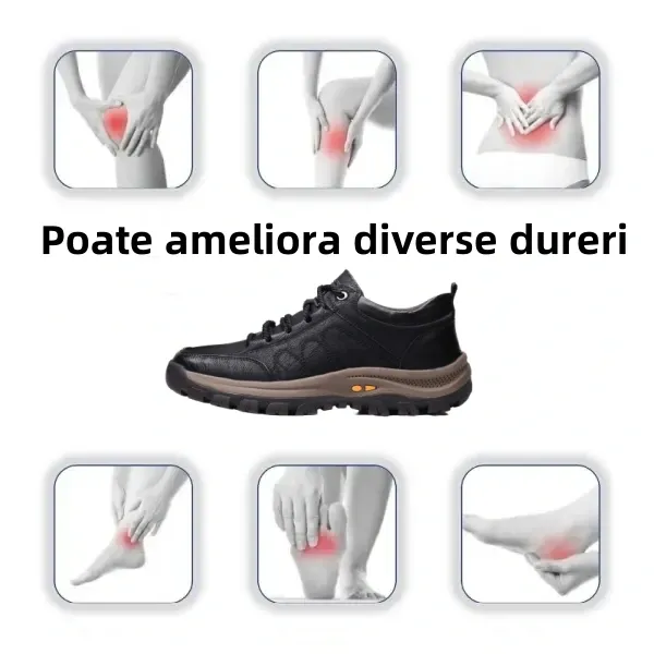 (🎉Reducerea de azi de 60%, se încheie în curând) 🐂 Pantofi ortopedici pentru bărbați din piele de vițel australian autentică 👞Cusuți manual, impermeabili și anti-alunecare ✅ Suport arc - mers confortabil