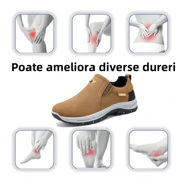 【🎁Ofertă limitată】Pantofi ortopedici noi pentru bărbați cu design ergonomic👞 Ameliorează eficient durerea la mers✅ Face mersul mai confortabil✅