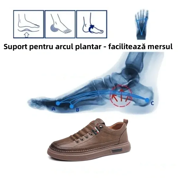 【🎁Ofertă limitată】Pantofi ortopedici australieni din piele de vițel👞✅ Suport pentru arcul plantar - Mers confortabil toată ziua✅ Un produs indispensabil pentru bărbați - Impermeabili și antiderapanți✅