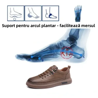 【🎁Ofertă limitată】Pantofi ortopedici australieni din piele de vițel👞✅ Suport pentru arcul plantar - Mers confortabil toată ziua✅ Un produs indispensabil pentru bărbați - Impermeabili și antiderapanți✅