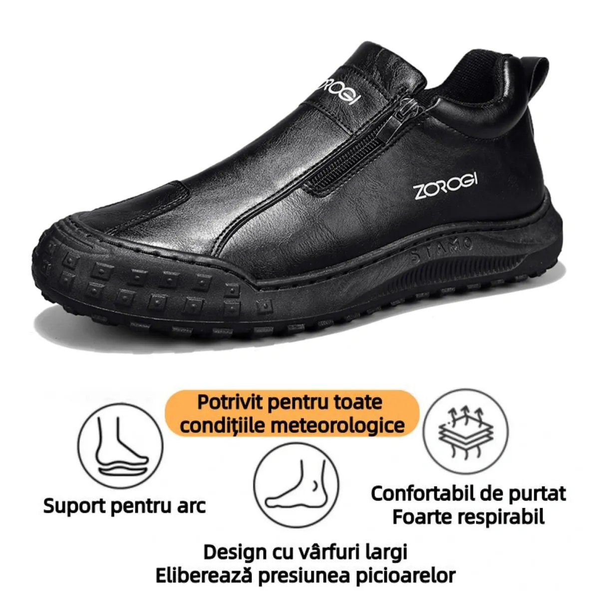 【🎁Ofertă limitată】Pantofi bărbătești din piele de vițel🐂 Pantofi ortopedici recent îmbunătățiți: Suport pentru arcul plantar - Ușor de încălțat și dezlănțuit✅ Impermeabili și antiderapanți - Potriviti pentru toate condițiile meteorologice✅