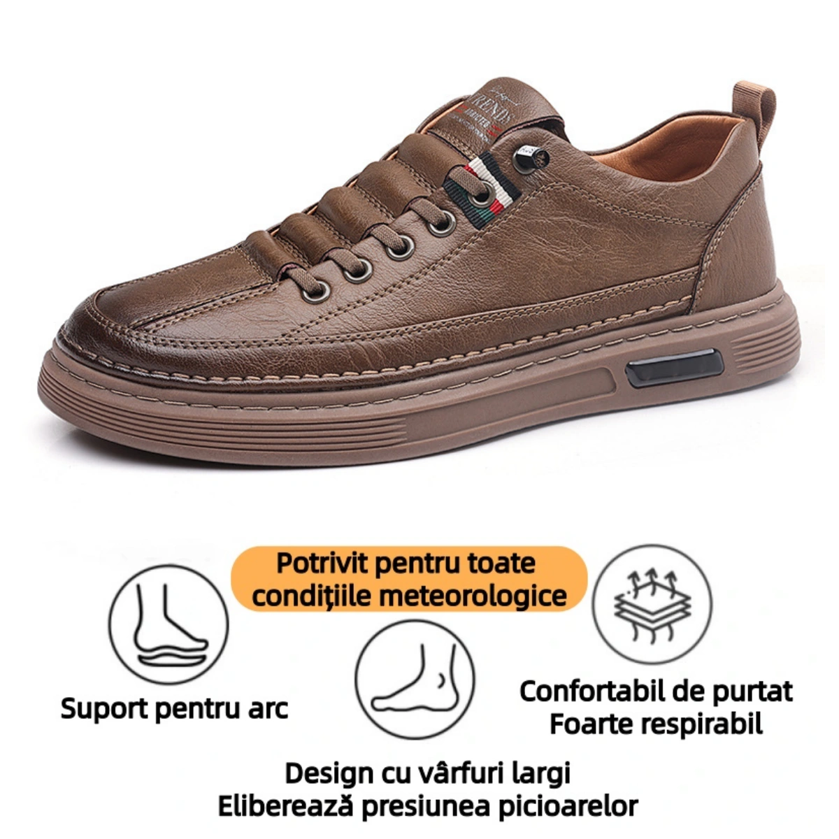 【🎉Ofertă limitată】 - Pantofi ortopedici din piele australiană autentică 👞 - Indispensabili pentru bărbați ✅ Suport pentru arcul plantar - Confortabili pentru mersul pe tot parcursul zilei ✅