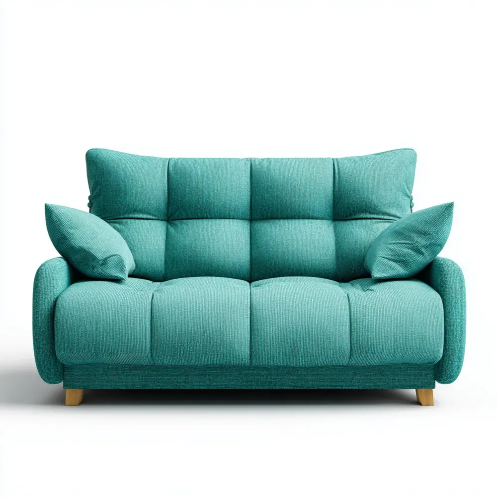 Sofá dos plazas 150x85x90 cm – Azul Turquesa – Estilo Contemporáneo