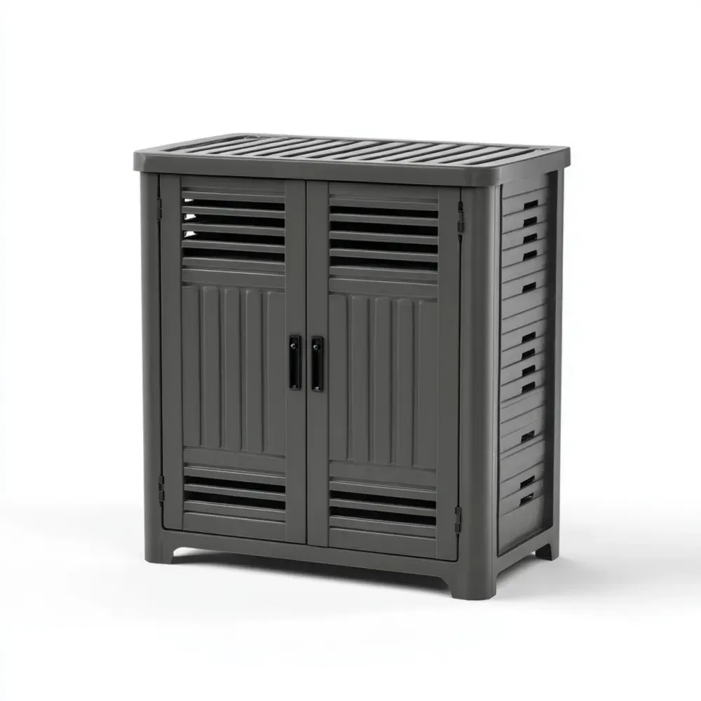 Armario de Almacenaje de Resina 80x45x90 cm - Gris - Uso Interior y Exterior