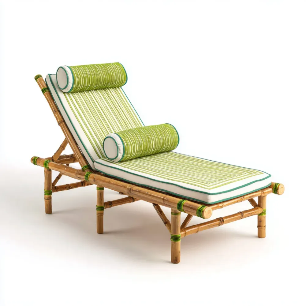 Tumbona de jardín Bambú 180x60x30 cm - Verde - Diseño Ecológico