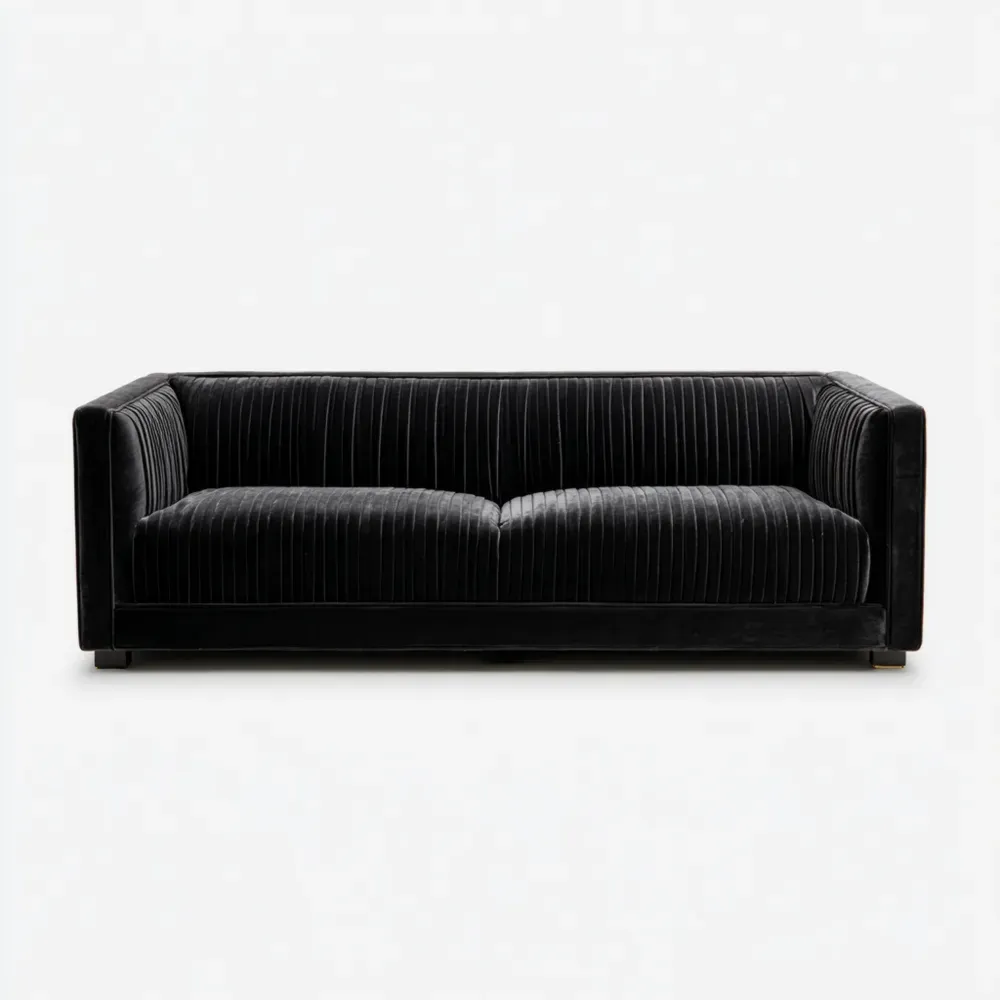 Sofá de Terciopelo 200x85x75 cm – Negro – Diseño Moderno