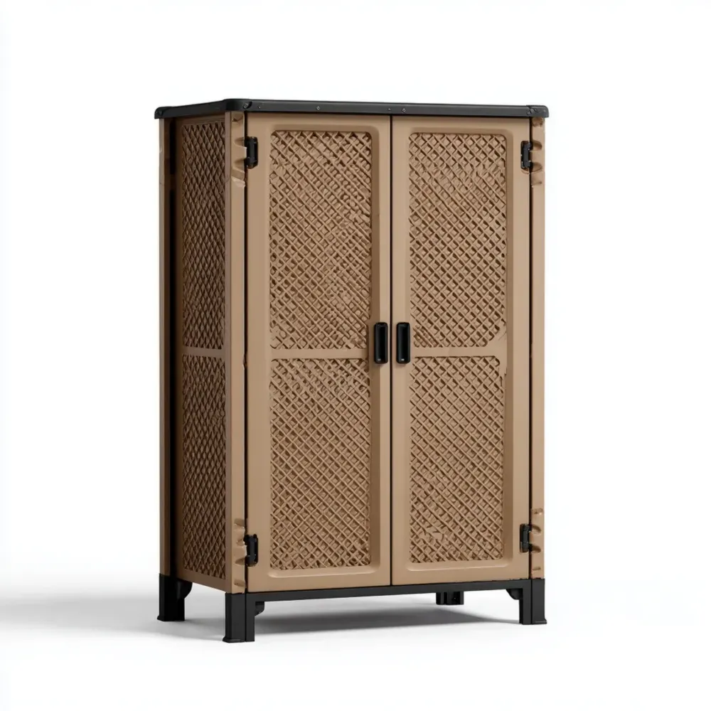 Armario de Almacenamiento de Resina 90x45x180 cm - Marrón Elegante - Diseño Moderno